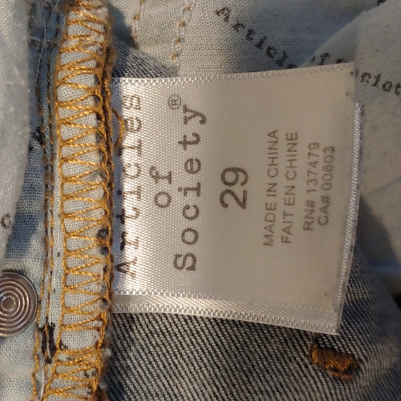 Articles of Society Jeans Size 29 Distressed Skinny - Picture 7 of 10